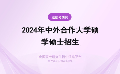 2024年中外合作大学硕士招生 中外合作办学硕士招生简章大汇总