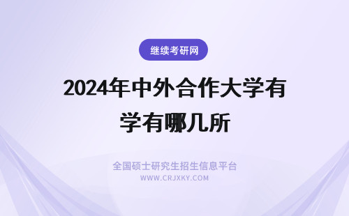 2024年中外合作大学有哪几所 二本的中外合作大学有哪些 最好的有哪几所