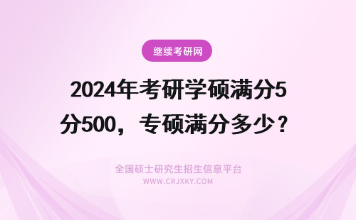 2024年考研学硕满分500，专硕满分多少？各科各满分多少？ 考研学硕满分500，专硕满分多少？各科各满分多少？