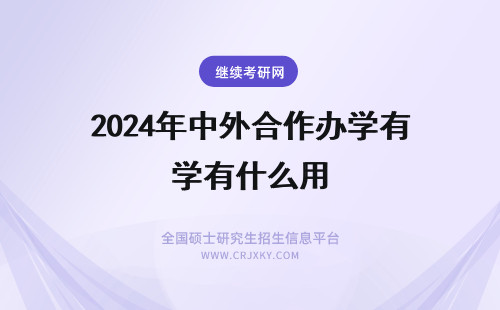 2024年中外合作办学有什么用 中外合作办学通过认证有什么作用