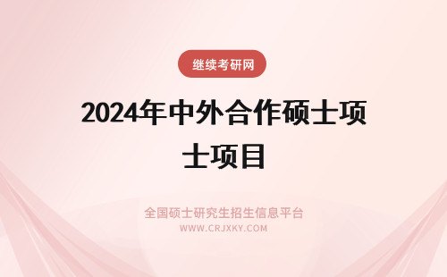 2024年中外合作硕士项目 中外合作办学硕士项目