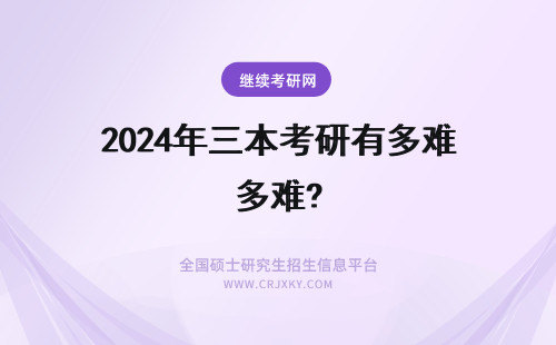 2024年三本考研有多难? 三本考研211有多难